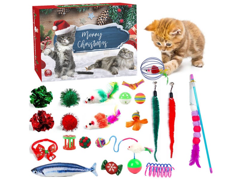 2025 Cat Advent Calendar 24 Days Christmas Countdown Calendar Xmas Gift Cat Toys Carousel 1