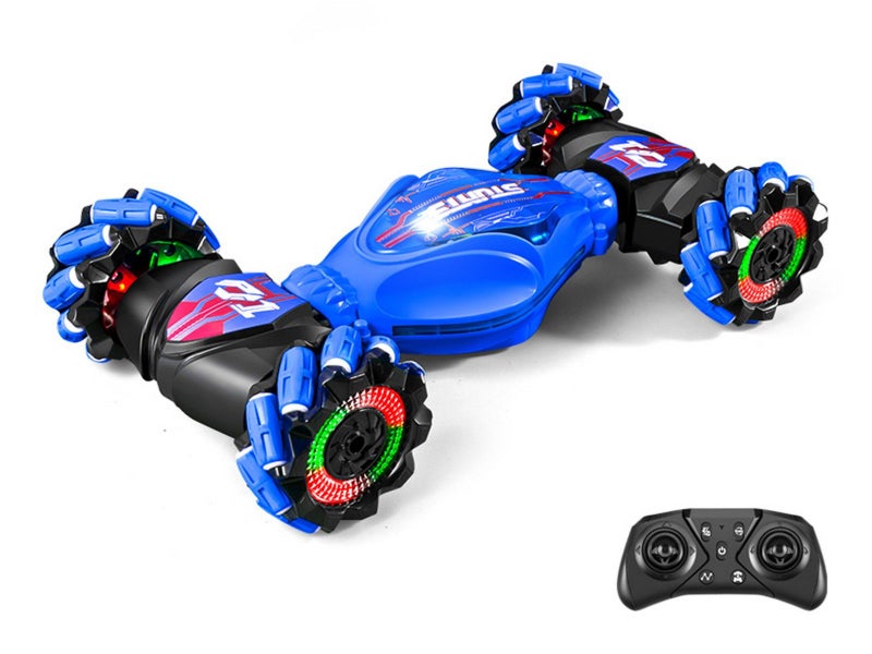 2.4GHz RC Stunt Car Toy With Light Music Xmas Gift Drift Twist Car Toy Blue Carousel 1