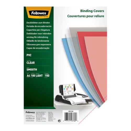 Fellowes Binding Covers A4 150mic Clear Pack 100 Carousel 2