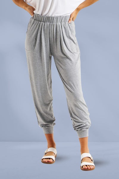 Betty Basics Paris Pants Grey Marle Carousel 1