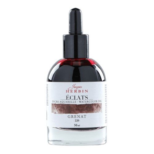 Jacques Herbin Eclats Watercolour Ink 220 Garnet 50ml Carousel 1