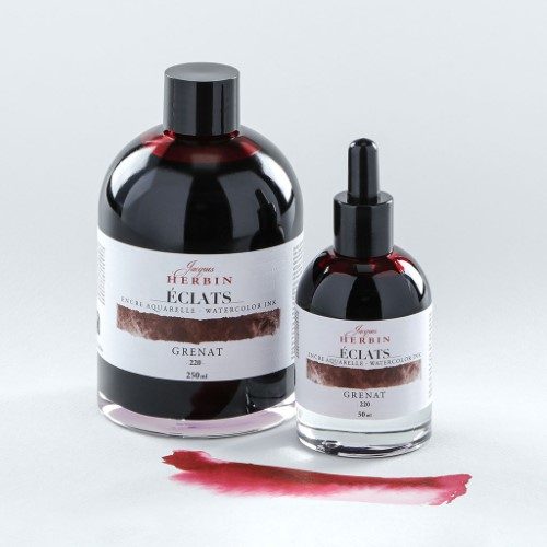 Jacques Herbin Eclats Watercolour Ink 220 Garnet 50ml Carousel 3