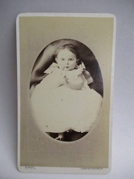 NZPS 5652 - Vintage Cabinet Card - Unknown Baby - Gaul's Christchurch Carousel 1