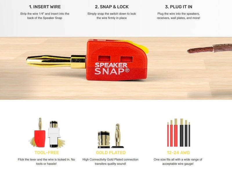 SPEAKER SNAP (The Fastest Audio Connectors Money Can Buy) set of 8 Carousel 2