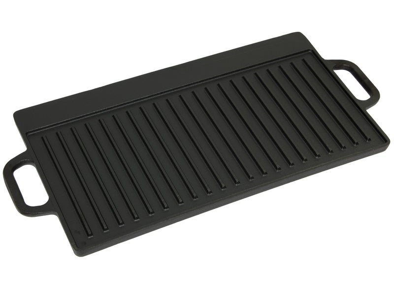 50cm Cast Iron Steak Hotplate Reversible Grill & Griddle BBQ Hot Plate Carousel 1