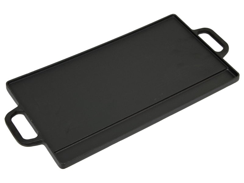 50cm Cast Iron Steak Hotplate Reversible Grill & Griddle BBQ Hot Plate Carousel 2