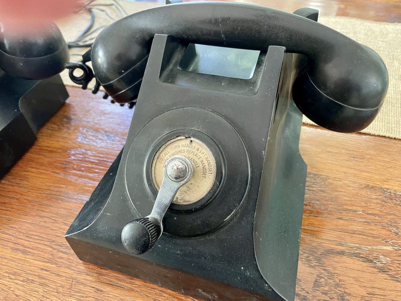 2 x vintage Bakelite (party line) phones Carousel 2