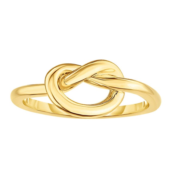 14K Yellow Gold Lovers Love Knot Pretzel Ring, Size 7 Carousel 1