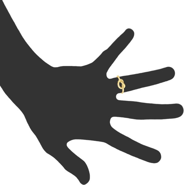 14K Yellow Gold Lovers Love Knot Pretzel Ring, Size 7 Carousel 2