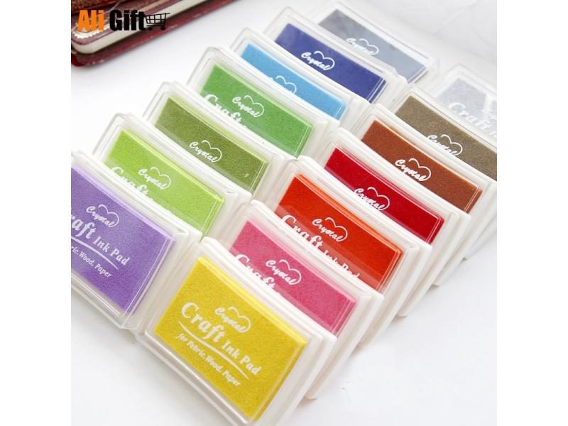 15 Colors Inkpad Handmade DIY Craft Oil Based Ink Pad Rubber Stamps Fabric Wood Carousel 2