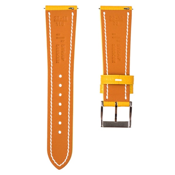 Epsom Calfskin Leather Watch Band - Quick-Release - Orange (2439) Carousel 11