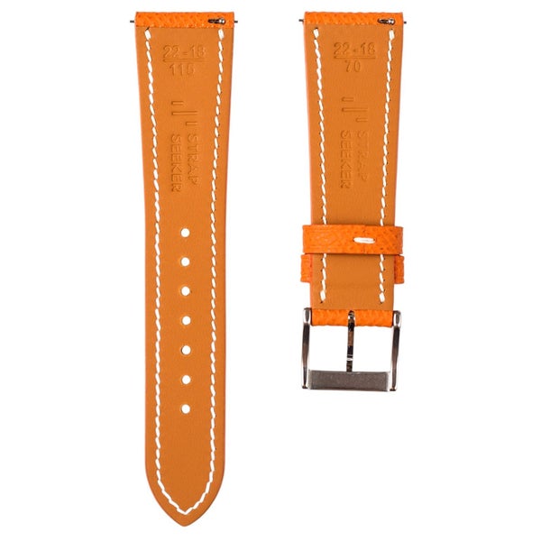 Epsom Calfskin Leather Watch Band - Quick-Release - Orange (2439) Carousel 2
