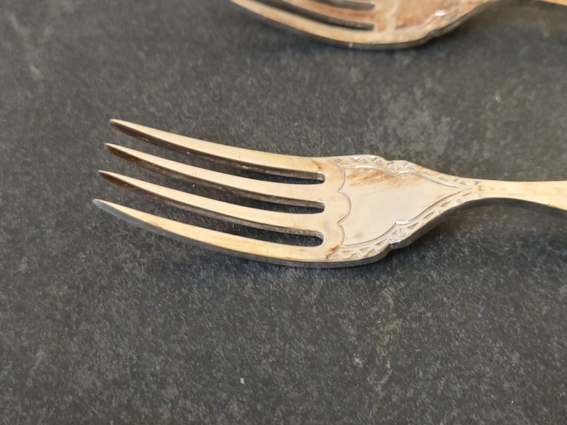 Bone handled knife and fork set in box Carousel 12