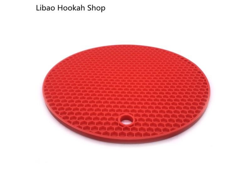 18cm Thickness 6mm Round Honeycomb Narguile Hookah Silicone Mat Shisha Glass Carousel 1