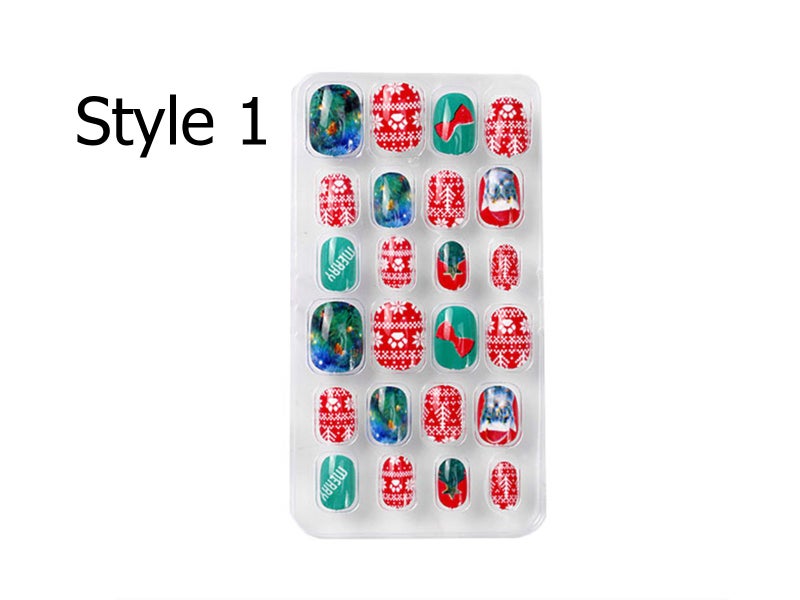 2 X 24Pcs Christmas Full Cover False Nail Kit Style 1 and Style 3 Carousel 2