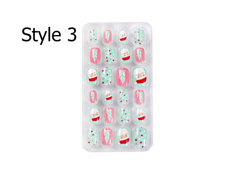 2 X 24Pcs Christmas Full Cover False Nail Kit Style 1 and Style 3 Carousel 3