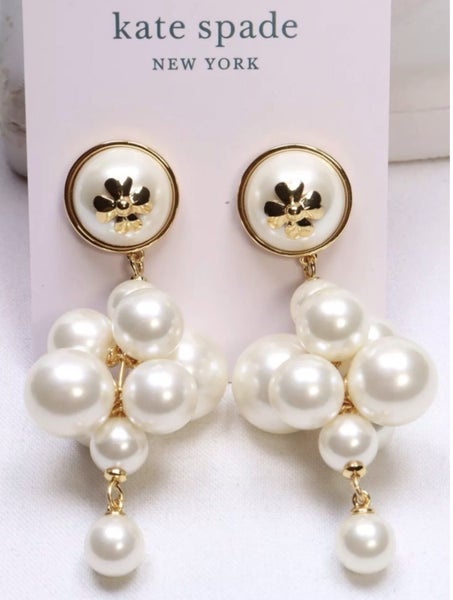 Kate Spade opulent pearl cluster earrings - brand new - Carousel 2
