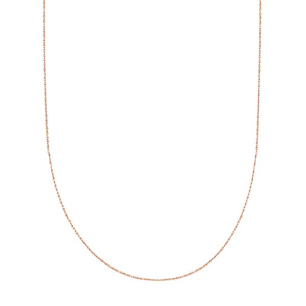 10k Rose Gold Rope Chain Necklace, 0.5mm Carousel 1