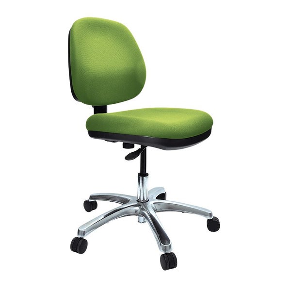 Buro Image Office Task Chair with Polished Aluminium Base, Green Fabric, Asse... Carousel 1