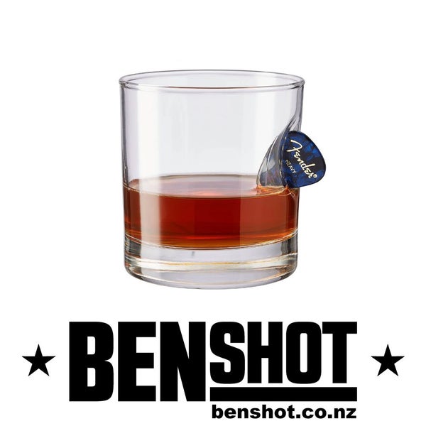 BenShot Rocks Glass Guitar Pick 11oz Carousel 1