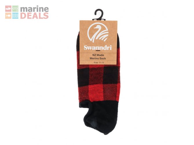 Swanndri Knowler Merino Invisible Socks Red/Black… Carousel 2