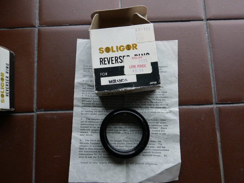 Miranda 35mm Film camera reversing ring for 46mm lens #1 Carousel 1