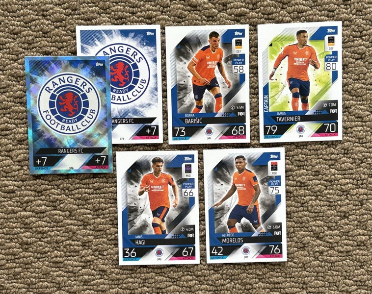 6 x Match Attax 22-23 Cards - Rangers FC + 1 x Shiny Carousel 1