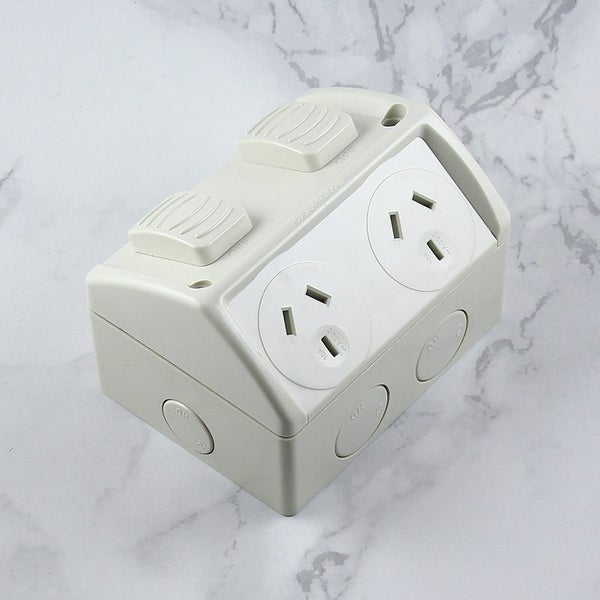 Weatherproof Double GPO Power Point Outlet 10Amp IP53 Carousel 5