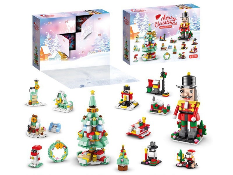 Christmas Building Block Advent Calendar 2025 Building Block Kit Xmas Gift Carousel 1