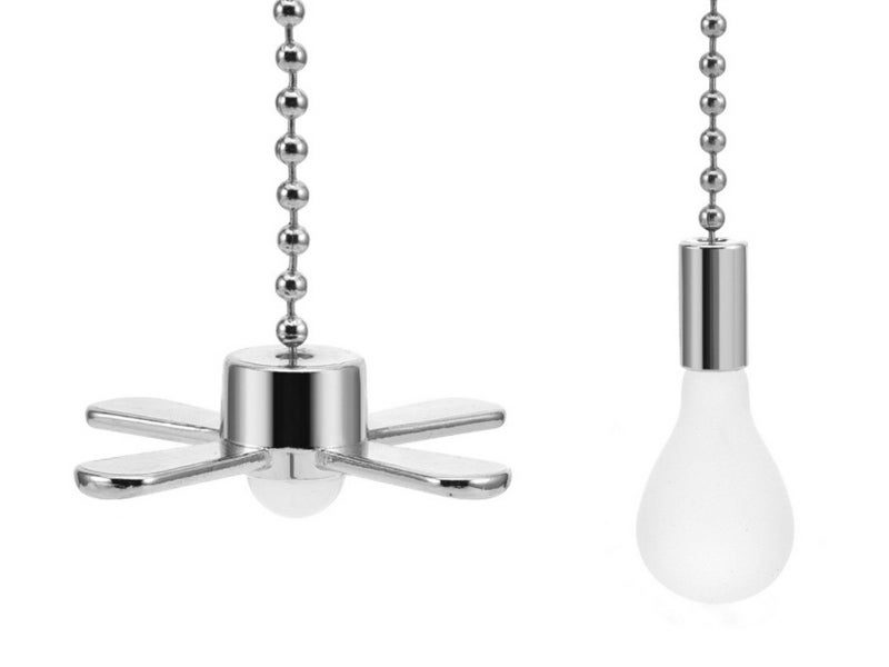 Ceiling Fan Light Bulb Pull Chain Beaded Ball Extension Connector Decor Silver Carousel 2