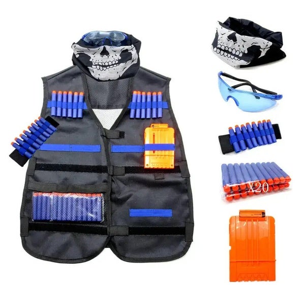 NEW Nerf Gun Tactical Vest Suit Kit Set for N-Strike Elite Kids Outdoor Game Carousel 1