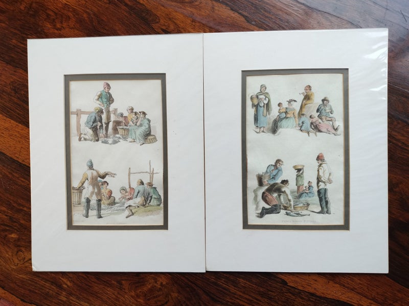 Two Sets of Engraved "Pyne's Rustic Figures" Carousel 1