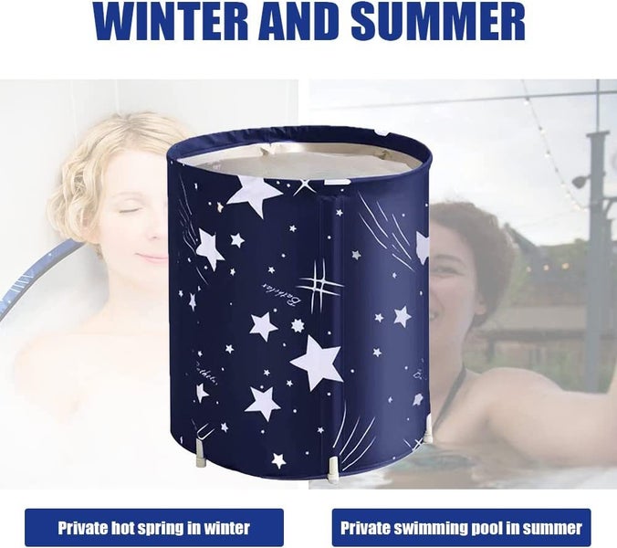 Foldable Bathtub Portable Bathtub Freestanding Icing Bath Soaking Ice Bath Tub Carousel 2