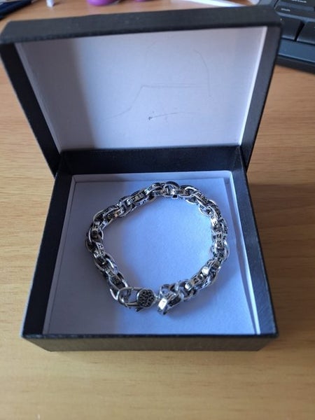 Sterling Silver Six Character Truth Vajra Pestle Amulet Bracelet NEW Carousel 1