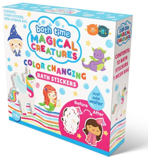 Buddy & Barney: Colour Changing Bath Stickers - Magical Creatures Carousel 1