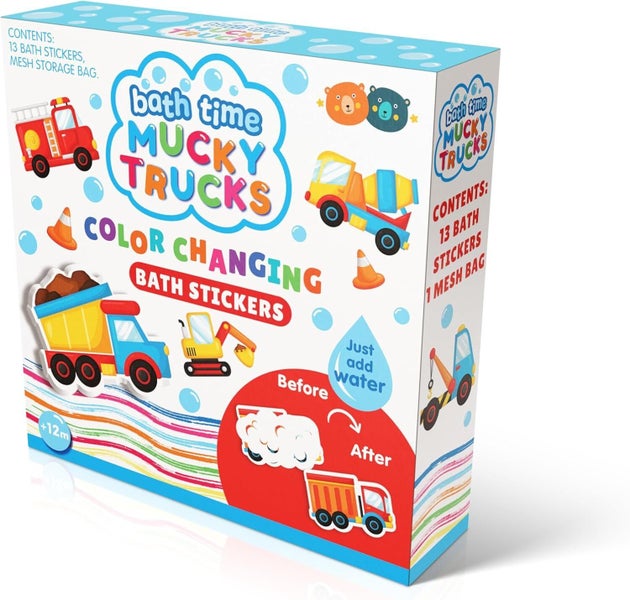 Buddy & Barney: Colour Changing Bath Stickers - Mucky Trucks Carousel 1