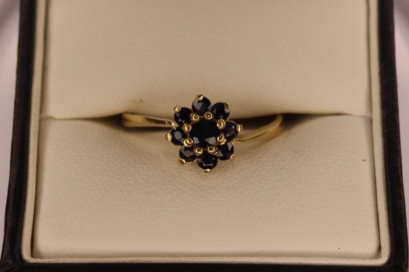 9ct Sapphire ‘Halo’ ring Carousel 8