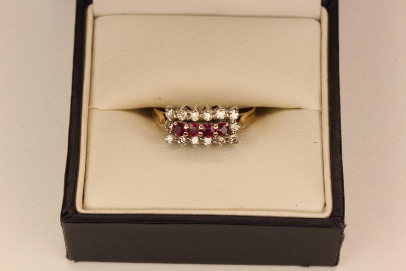 0.15CT 9ct Diamond & Spinel ring Carousel 1