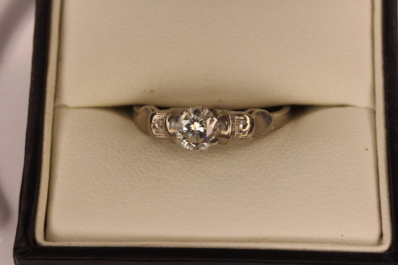 Vintage 18ct Gold & Platinum 0.44CT Diamond ring Carousel 9