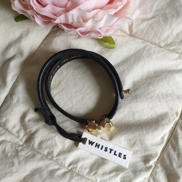 WHISTLES LONDON designer double leather bracelet Carousel 1