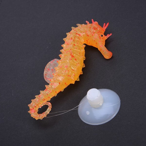 NEW Artificial Seahorse Aquarium Decoration Glowing Floating Ornament Carousel 7