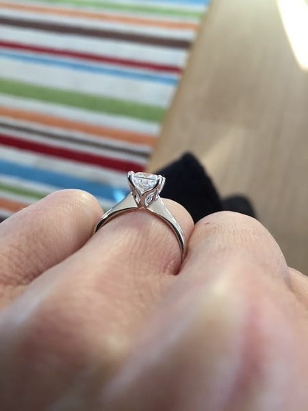 Princess Cut 1.00 Carat Diamond Solitaire Set in Platinum Carousel 1