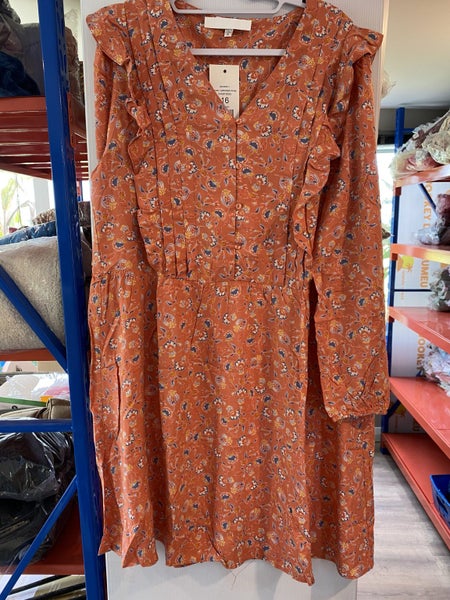 lightweight summer dress - terracotta - size 16 - November bargain buy Carousel 3
