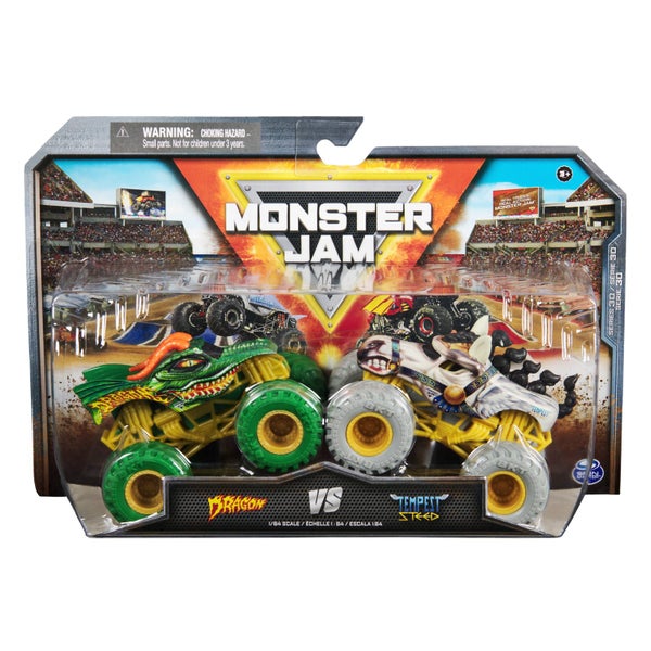 Monster Jam 1:64 Scale Duo Series 30: Tempest Steed vs Dragon 2 Pack Carousel 1