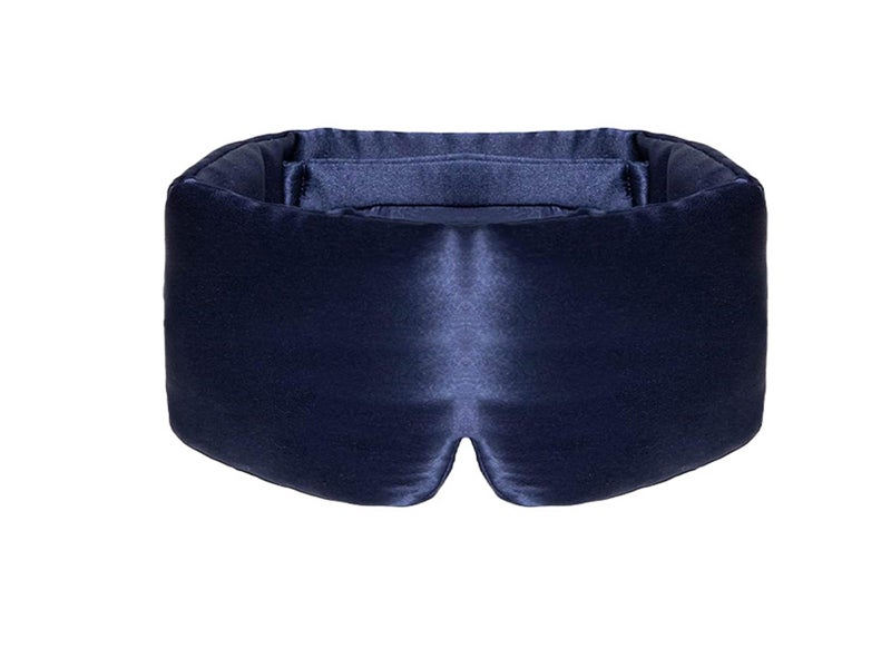 Deep Sleep Mask Adjustable Band Face-Hugg Padded Fiber Night Eye Cover Deep Blue Carousel 2
