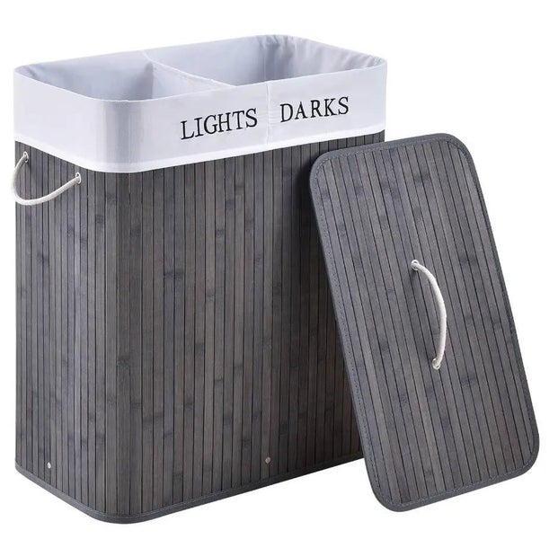 Foldable Bamboo Laundry Basket - Durable & Stylish Storage Hamper Snap Deal Carousel 1