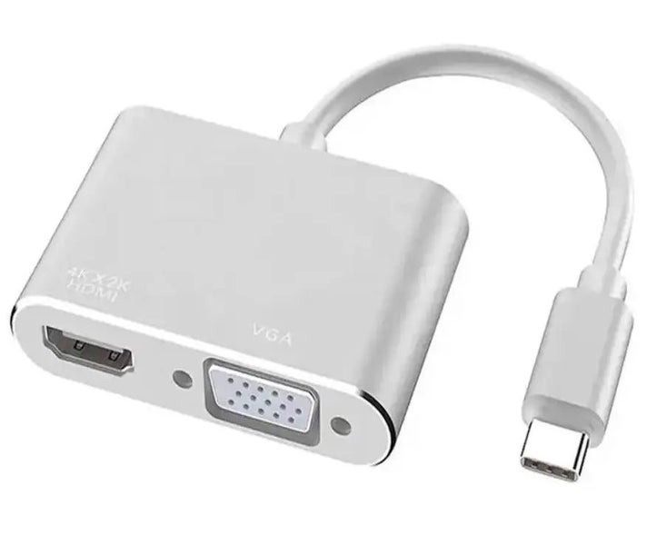 Type C Hub Adapter to HDMI VGA Video Converter 2 in 1 USB Docking Station Sna... Carousel 1