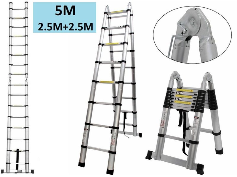 New Aluminum Folding Telescopic Ladder 5M Afterpay Carousel 1