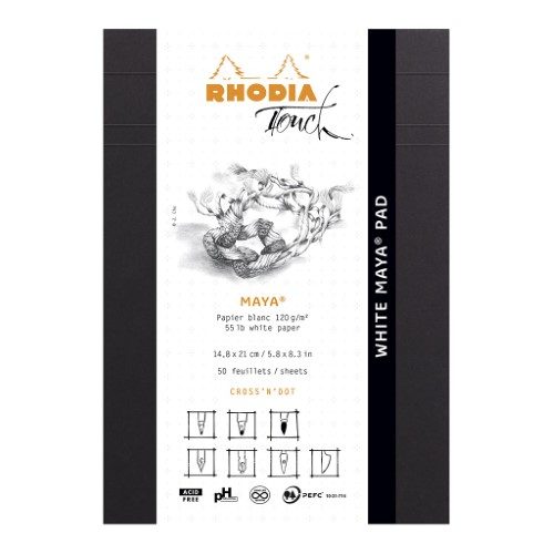 Rhodia Touch Maya White Pad A5 Cross n Dot Carousel 1