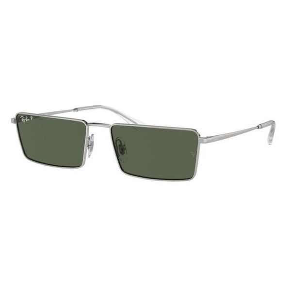 Ray-Ban Emy RB3741 003/9A - Silver Frame, Dark Green Polarized Lens Carousel 1